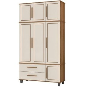 Roupeiro colonial Triplex House 3 portas alto cor Off white / Nature Fabrimóveis 55