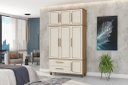 Ver imagem 2 de Roupeiro colonial Triplex House 3 portas alto cor Off white / Nature Fabrimóveis 55