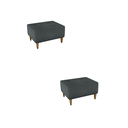 Ver imagem 1 de Kit 2 Puff Decorativo Piva Suede Cinza Escuro