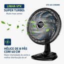 Ver imagem 2 de Ventilador de Mesa Mondial Super Turbo 8 Pás 40cm 140w Preto/azul 127v - Vtx-40-chrome