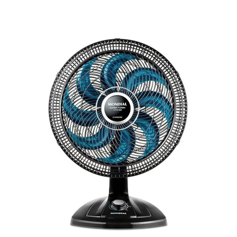 Ventilador de Mesa Mondial Super Turbo 8 Pás 40cm 140w Preto/azul 127v - Vtx-40-chrome