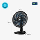 Ver imagem 6 de Ventilador de Mesa Mondial Super Turbo 8 Pás 40cm 140w Preto/azul 127v - Vtx-40-chrome