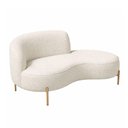 Ver imagem 1 de Sofá Curvo Billini 3 Lugares 210cm Off White Bouclé Braço Direito Sallar Home