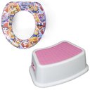 Ver imagem 1 de Kit Completo Desfralde Redutor Assento Vaso Sanitário e Degrau Banquinho Crescidinho Patrulha Canina