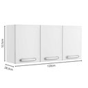 Ver imagem 2 de Armário Aéreo de Aço 3 Portas Branco Evidence Bertolini