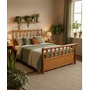 Ver imagem 1 de Cama Maciça 1,30 X 1,90 - Madeira Maciça - Móveis de Gramado - ( Cor Marrom )