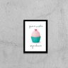 Quadro CupCake - Que a Vida Seja Doce 33x24cm - com vidro:Madeira branca - 1