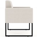 Ver imagem 6 de Poltrona Decorativa para e Recepção Base Fixa de Metal Helô L02 Linho Cru - Lyam