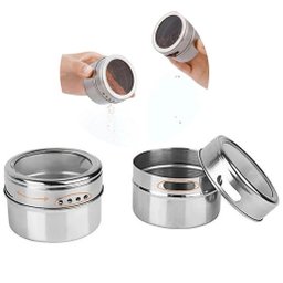 Porta Condimento Tempero Magnético Inox 6 Peças Com Imã - 3