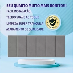 Cabeceira Suspensa Cama Box Solteiro Suede 90x55:marrom - 4