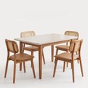 Ver imagem 2 de Conjunto Sala de Jantar Mesa Tangará e 4 Cadeiras Liz Madeira Maciça/Vidro Madeiraoriginals Marrom
