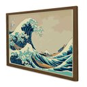 Ver imagem 1 de Quadro Decorativo a Grande Onda de Kanagawa em Moldura Caixa Tacolado Moldura Trad 1cm Madeira Escur