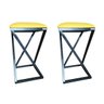 Conjunto 2 Banquetas Premium Elegante Assento Corino Resistente:amarelo - 2