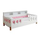 Ver imagem 1 de Kit Quarto Perfeito Cama Infantil Resistente Nina com Colchão e Enxoval Trança Rosa 2,5m com Lous...