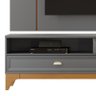 Rack Bancada Michigan com Painel Malibu Cinza/Tauari Ripado para TV até 75” - Lukaliam Móveis - 3