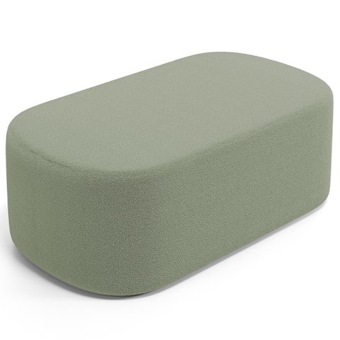 Puff Decorativo Orgânico para Living Quarto 100cm Doha W01 Bouclê Oliva - Lyam Decor