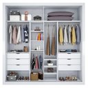 Ver imagem 2 de Guarda Roupa Casal Versalles 2 Portas 6 Gavetas Branco Absoluto Semi Fosco - Zanzini