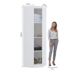 Guarda Roupa de Canto Diagonal Modulado 70cm 1 Porta Alpes Luciane Móveis - 3 Guarda Roupa de Canto Diagonal Modulado 70cm 1 Porta Alpes Luciane Móveis - 3