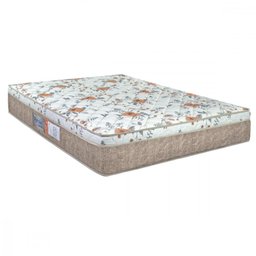 Colchao Queen Ortopedico Eps D45 158x198x25 Bege com Branco Floral Laranja Portobel Bege com Branco - 1
