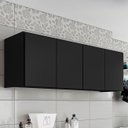 Ver imagem 1 de Armário Aéreo Multiuso Lavanderia 118cm Monna Preto Z34 - Mpozenato