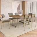 Ver imagem 4 de Conjunto Sala de Jantar 6 Cadeiras Belle Carraro Carvalho Dourado