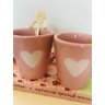 Caneca rosa coracao vazado 80ml - 1