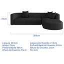 Ver imagem 3 de Sofá Modular Celinne Luxuoso Sala de Estar Decoração Luxo 265cm Bouclé