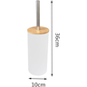 Escova Sanitária Bambu Banheiro Lavabo Limpeza Escovinha:Branco - 4