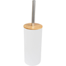 Escova Sanitária Bambu Banheiro Lavabo Limpeza Escovinha:Branco - 3