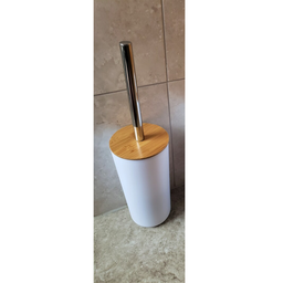 Escova Sanitária Bambu Banheiro Lavabo Limpeza Escovinha:Branco - 6
