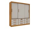 Ver imagem 1 de Guarda Roupa Casal Chicago 3 Portas 9 Gavetas S/Espelho Tcil Cinamomo/Off White