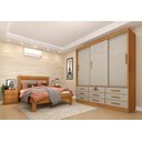 Ver imagem 2 de Guarda Roupa Casal Chicago 3 Portas 9 Gavetas S/Espelho Tcil Cinamomo/Off White