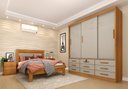 Ver imagem 2 de Guarda Roupa Casal Chicago 3 Portas 9 Gavetas S/Espelho Tcil Cinamomo/Off White