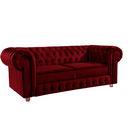 Ver imagem 1 de Namoradeira Chesterfield Bourbon 3 Lugares Via Encanto Veludo Bordô