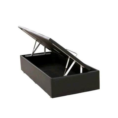 Base Baú Physical Corino Solteiro 88x188x39cm Ortobom Preto
