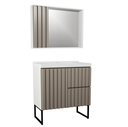 Ver imagem 1 de Conjunto Gabinete para Banheiro com Pé Ferrara 80 Cm