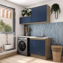 Ver imagem 1 de Lavanderia Modulada Kappesberg Celeste 3 Peças Nogueira/azul 160cm