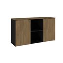 Ver imagem 1 de Armário Baixo com 02 Portas e Nicho 75x135x42cm Wlab135 Preto Tx com Vermont Oak