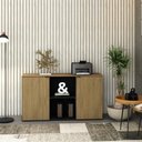 Ver imagem 4 de Armário Baixo com 02 Portas e Nicho 75x135x42cm Wlab135 Preto Tx com Vermont Oak