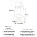 Ver imagem 7 de Kit 3 Banqueta Alta Allegra com Encosto Design Cozinha/bancada - Branco