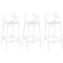 Ver imagem 1 de Kit 3 Banqueta Alta Allegra com Encosto Design Cozinha/bancada - Branco