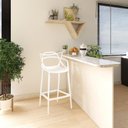 Ver imagem 3 de Kit 3 Banqueta Alta Allegra com Encosto Design Cozinha/bancada - Branco