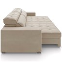 Ver imagem 6 de Sofá Retrátil Reclinável para Sala de Estar Living 246cm Clara M03 Suede Bege - Lyam Decor