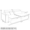 Ver imagem 5 de Sofá Retrátil Reclinável para Sala de Estar Living 246cm Clara M03 Suede Bege - Lyam Decor