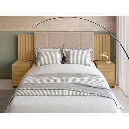 Cabeceira Expansível Suiça Ii Cinamomo com Capitonê Pena Caramelo - Rv Móveis - 1