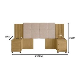 Cabeceira Expansível Suiça Ii Cinamomo com Capitonê Pena Caramelo - Rv Móveis - 4