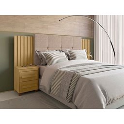 Cabeceira Expansível Suiça Ii Cinamomo com Capitonê Pena Caramelo - Rv Móveis - 3