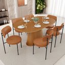 Ver imagem 2 de Cadeira Decorativa Estofada para Sala de Jantar Louise L02 Couríssimo Canela - Lyam Decor