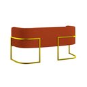 Ver imagem 5 de Kit 2 Poltronas + Sofá 2 Lugares Base de Metal Gold Balaqui Terracota