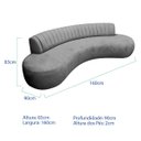 Ver imagem 3 de Divã Recamier Celeste Curvo Sala Estar Luxo 160cm Linho